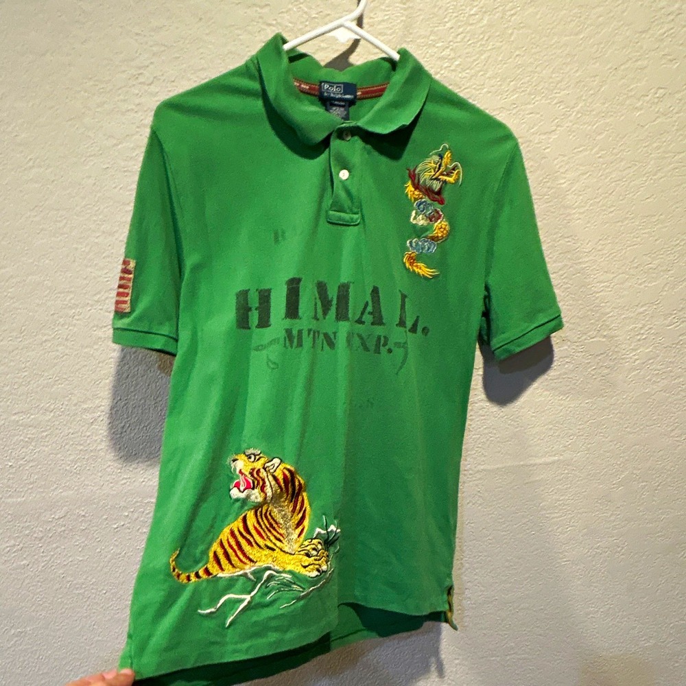 vintage green Polo Ralph Lauren Himalayan Sukajan youth xl rare